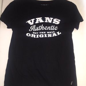 black Vans logo tee with white lettering